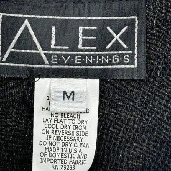 Alex Evenings Womens 2 pc Floral jacket Tank Top size Medium Black Gold sparkle - Picture 5 of 16